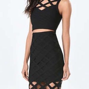 COPY - COPY - Bandage Cage Black BeBe Skirt